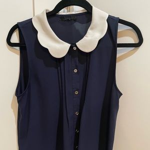 2 tops: different shade of blue tops great for casual business look